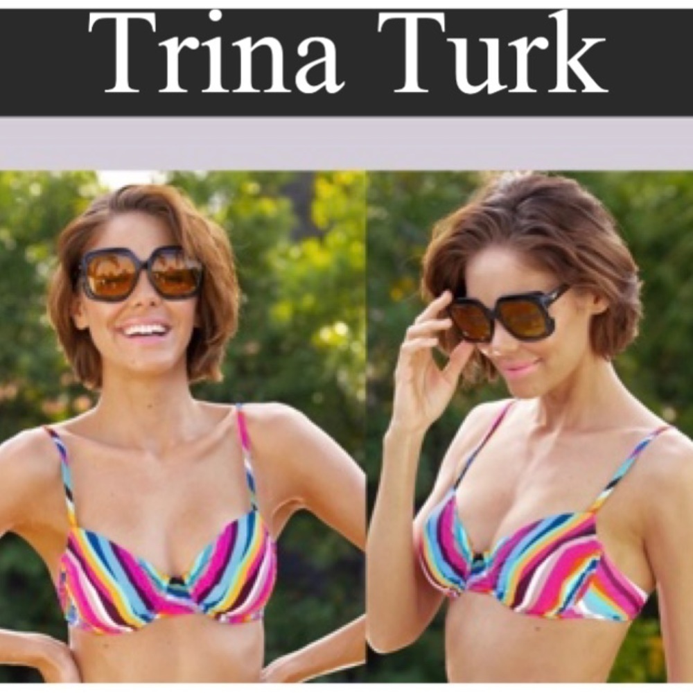 TRINA Turk Louvre Underwire Bikini Top Size 10 NWT